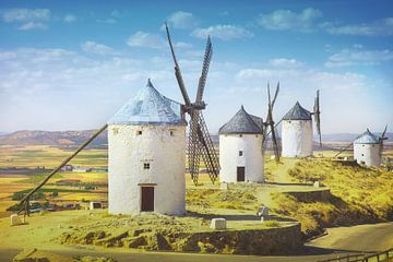 Windmolens van Don Quichot in Consuegra. Spanje van Stefano Orazzini