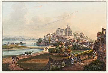 Gezicht op de stad Oud Breisach, Johann Ludwig Bleuler
