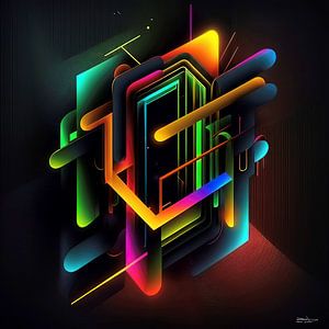 abstrakte Neon-Kunst