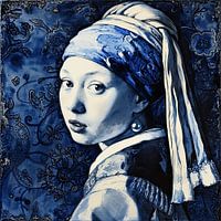 Delft blue girl with the pearl