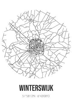 Winterswijk (Gelderland) | Landkaart | Zwart-wit van Rezona