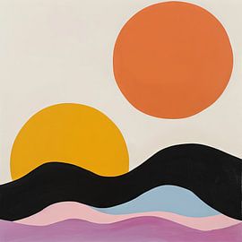 Farbenfrohe Harmonie - Abstrakte Sonnen von Poster Art Shop