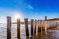 Het paalhoofd op het strand van Domburg
