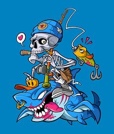 Pêcheur - Personnage de dessin animé - Décoration murale sur sugiartosss