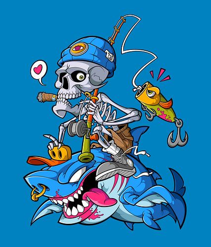 Pêcheur - Personnage de dessin animé - Décoration murale