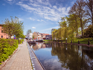 Hafenstraße in Plau am See an der Mecklenburgische Seenplatte