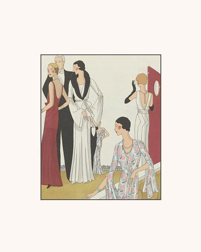 Klassieke avond | Historische Art Deco mode prent | Minimalistisch en chic
