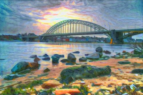 Stijlvol kunstwerk van Nijmegen - Strand & Skyline