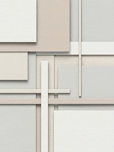 Minimal Art: Vielschichtiges abstraktes Linienspiel in Sand- und hellen Grautönen