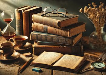 Still life scene Old Books