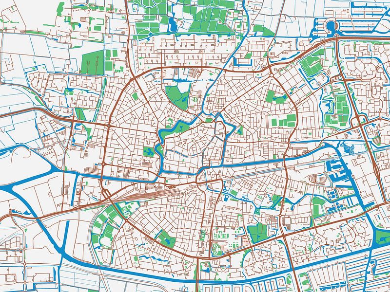 Map of Leeuwarden in the style Urban Ivory by De Kaartenwinkel