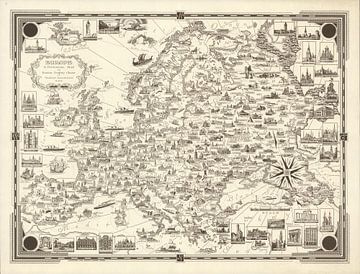 Europa: een picturale kaart van World Maps