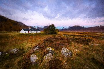 La maison blanche en Écosse sur Digitale Schilderijen