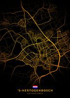 's-Hertogenbosch Stadsplattegrond Modern Zwartgoud