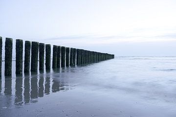 Strandpfähle an der Nordsee von Laura Bosch