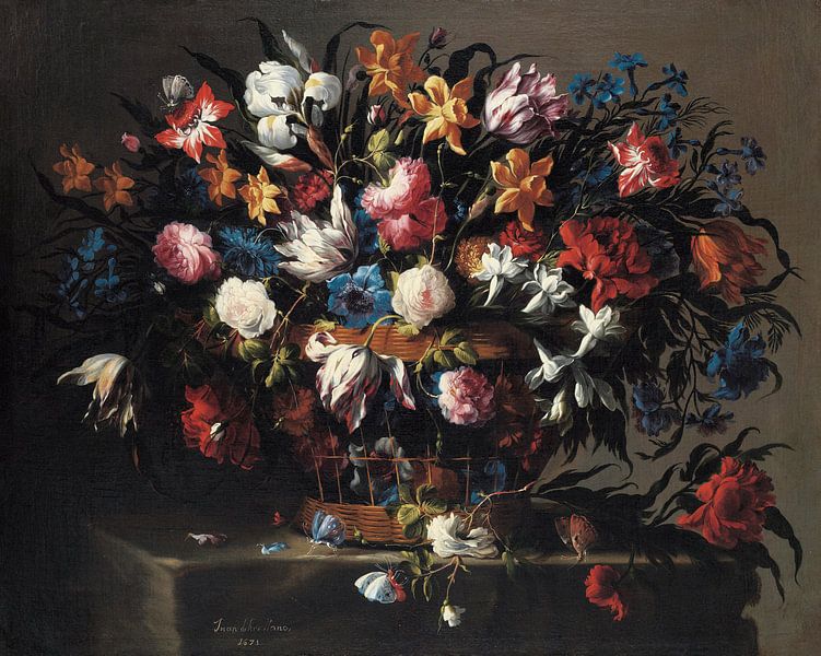 Kleiner Blumenkorb, Juan de Arellano von Meesterlijcke Meesters