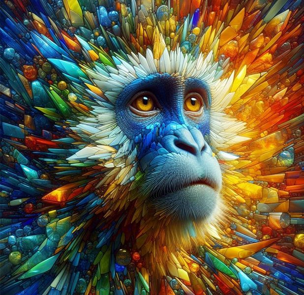 Monkey abstract by Yvonne van Huizen