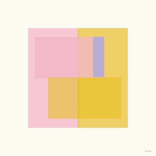 Abstrait Jaune Rose Carré