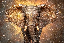 Goldmosaik Elefantenkunst von Imperial Art House