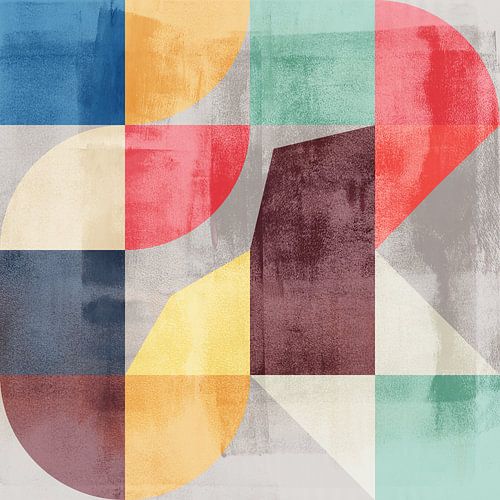 Abstracte geometrische kunst in retrostijl. Kleurrijke vormen I.