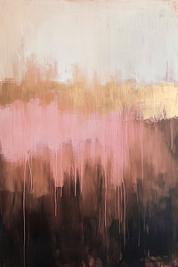 Abstrakte Landschaft in Erdtönen | Moderne Kunst mit sanften Rosatönen