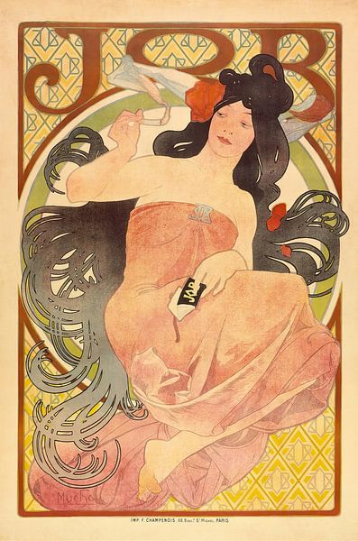 Job (circa 1897-1898) door Alphonse Mucha van Peter Balan