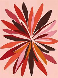 Fleur radiale aux tons chauds sur Mosaic Dialogue