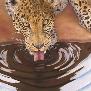 Luipaard portret schilderij