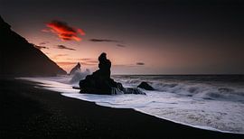 Prachtige zonsondergang op het strand