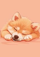 Brown Sleeping Dog Poster | - Ein schönes Poster für Sohn, Tochter, Neffe oder Nichte!