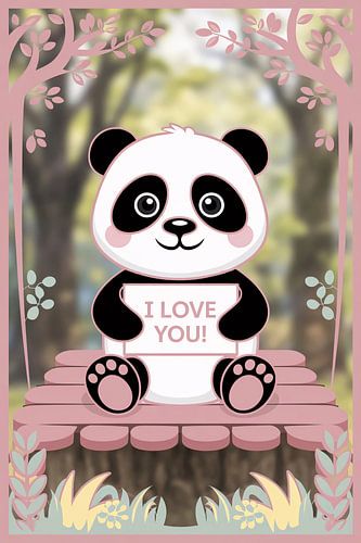 Schattige panda met boodschap