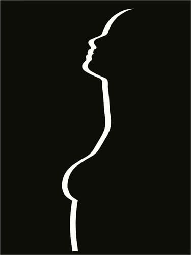 Abstract line drawing naked woman