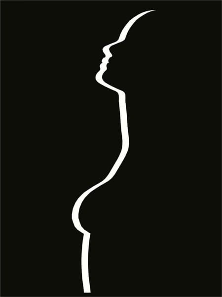 Abstracte lijntekening portret vrouw van Maurice Dawson