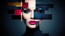 Visual disruption: colours and pixels by Klaus Tesching - Art-AI