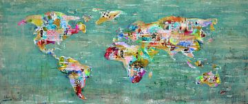 World Art Map Green von Atelier Paint-Ing