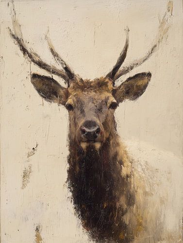 Portret van een edelhert