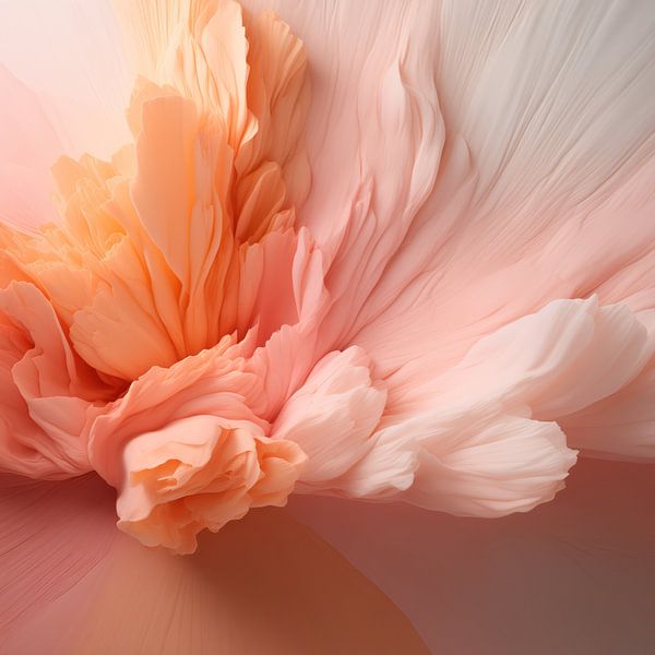 Explosive Wonder - Peach Fuzz Abstract Flow #14 by Ralf van de Sand