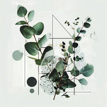 Geometrische eucalyptus van Poster Art Shop