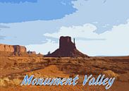 Vintage poster Monument Valley, Utah USA van Discover Dutch Nature thumbnail