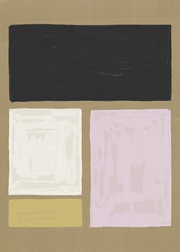 Color Block #2 | Black, White, Lila, Green, Brown van Bohomadic Studio
