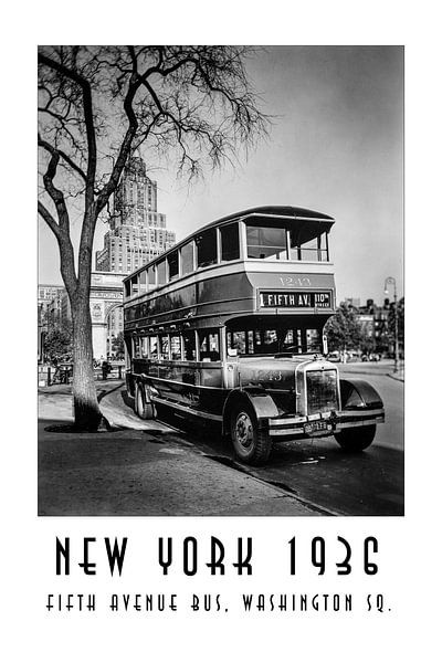 New York 1936: Fifth Avenue Bus, Washington Square von Christian Müringer