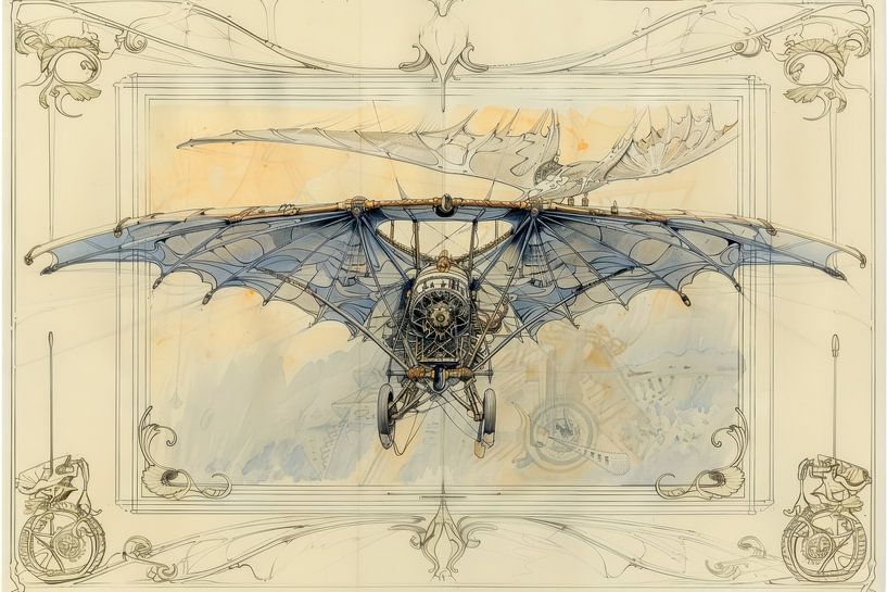 Zeichnung, imaginäre Ebene -3 von Peter Pen Zeichnungen und Gemälde