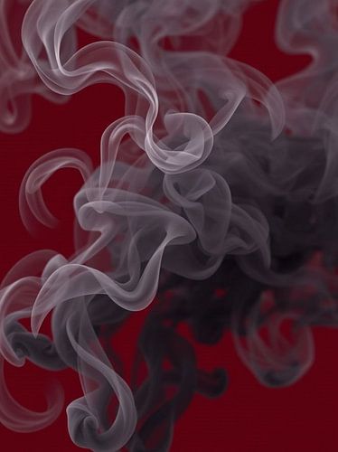 Ethereal Whispers: A Dance of Smoke and Shadow on Crimson by Artistic