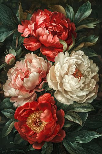 Pioenrozen schilderij