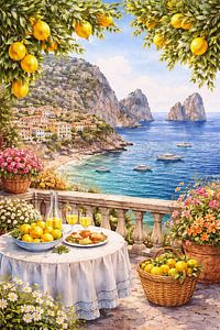 Amalfi Coast Lemon Terrace View