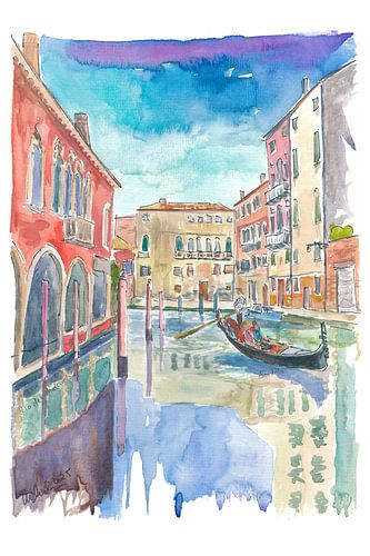 Serenade im Kanal von Venedig auf dem Rio Malcanton Ein Gondel-Tagtraum