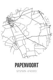 Papenvoort (Drenthe) | Karte | Schwarz-Weiß von Ortsdrucke