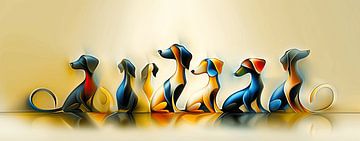 Dachshunds in a Line Game by Karina Brouwer