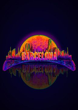 Skyline van Barcelona van Muhamad Suryanto