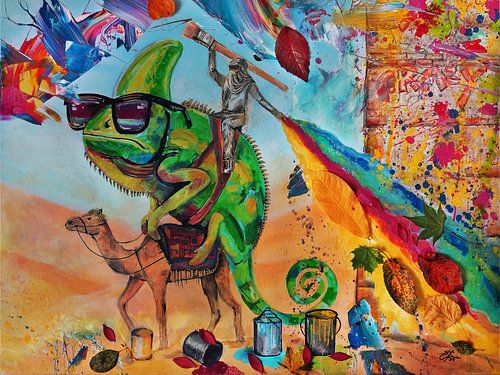 Caméléon en couleur sur Sabine Kraftmeier